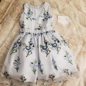 Badgley Mischka Belle Light Blue Floral Dress